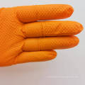 Mecánico de textura de naranja Guante de reparación de diamantes Nitrile Nitrile